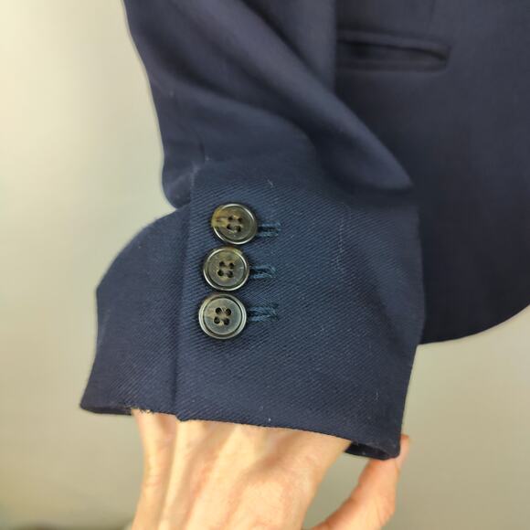 J Crew Parke Wool Flannel Blazer Womens 16 Navy Blue Preppy Dark Academia - Picture 6 of 11